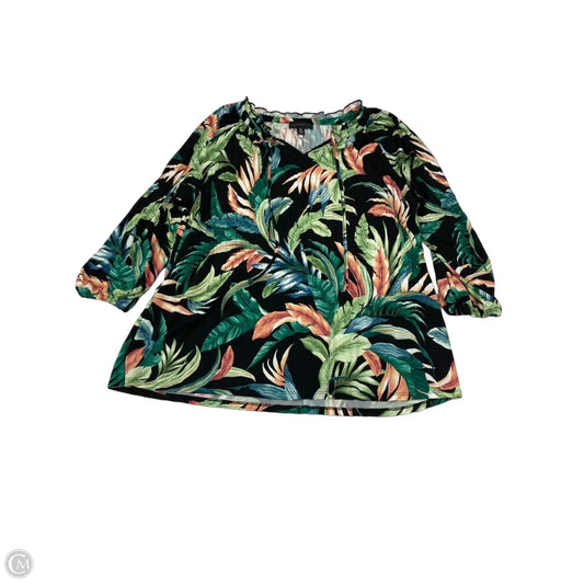 Blouse Long Sleeve By Investments In Multi-colored, Size: M