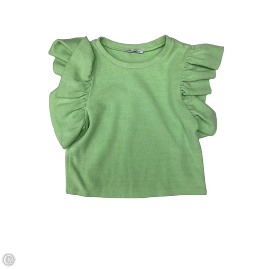 Top Short Sleeve By Zara In Green, Size: M