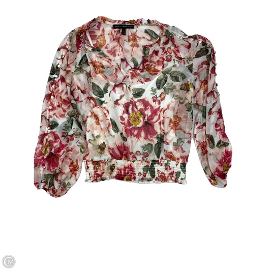 Blouse Long Sleeve By White House Black Market In Floral Print, Size: S