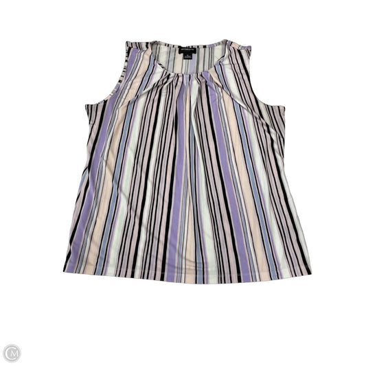 Blouse Sleeveless By Liz Claiborne In Striped Pattern, Size: Xl