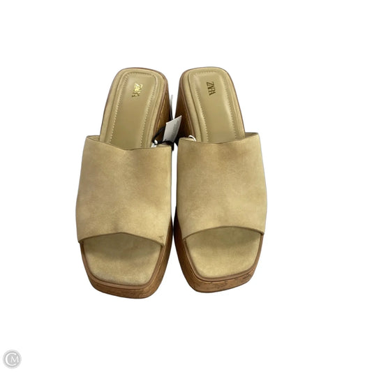 Shoes Heels Wedge By Zara In Beige, Size: 7.5