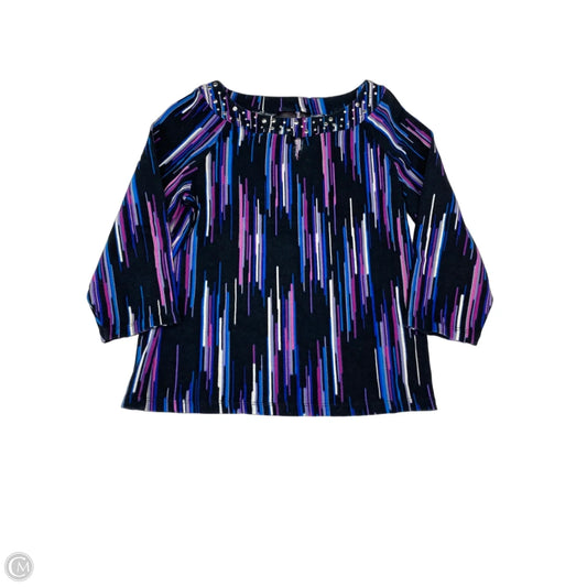 Top 3/4 Sleeve By Rafaella In Multi-colored, Size: M