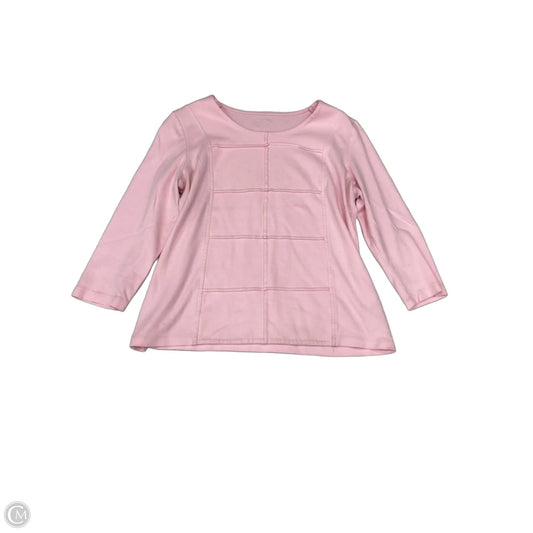 Top 3/4 Sleeve By Kim Rogers In Pink, Size: Mp