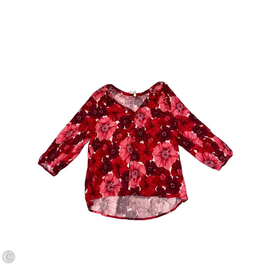 Blouse Long Sleeve By Crown And Ivy In Floral Print, Size: L