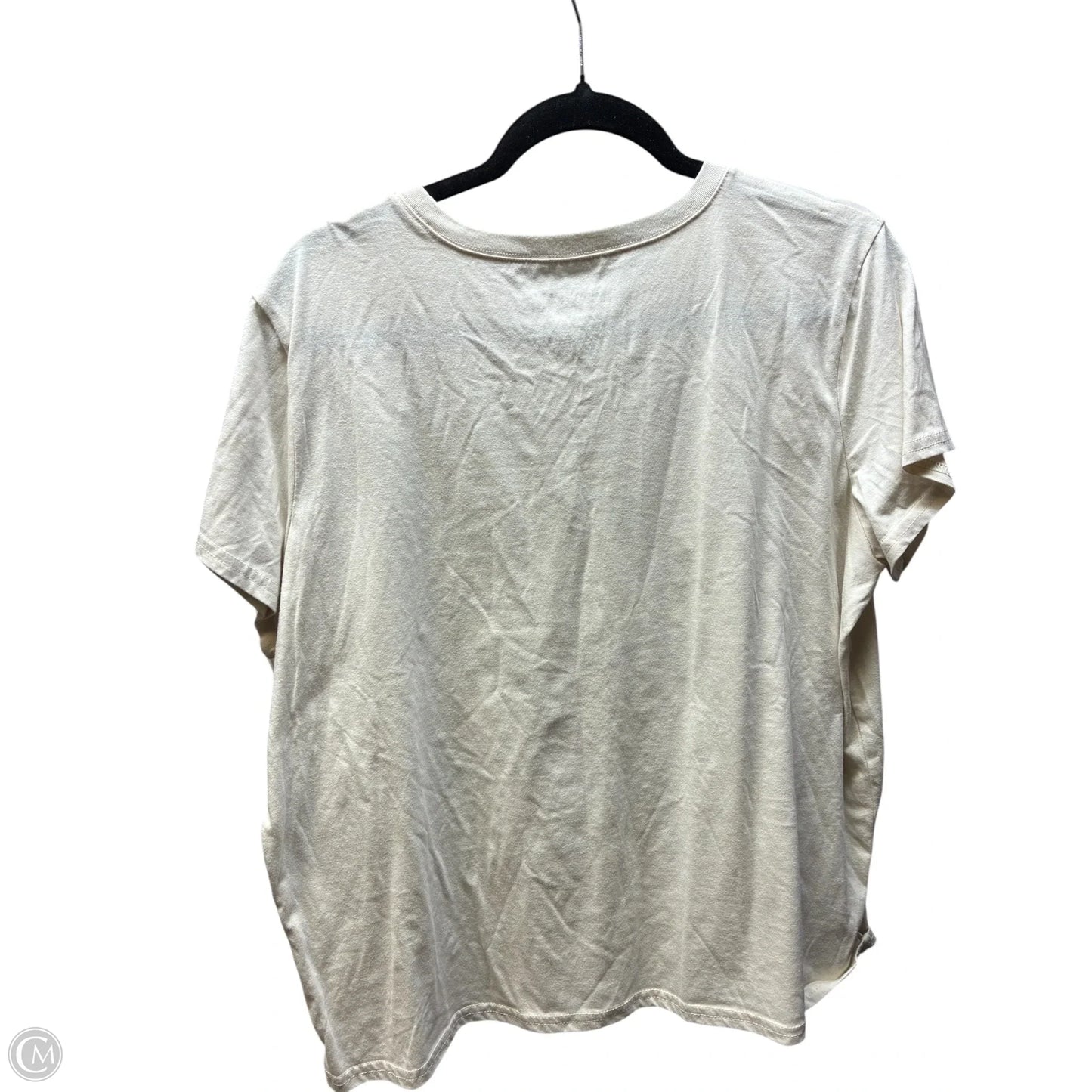 Top Short Sleeve By Clothes Mentor In Cream, Size: Xxl