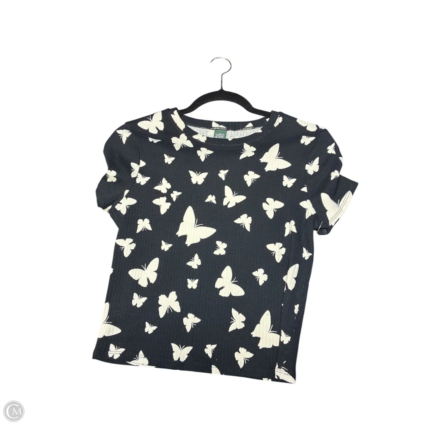 Top Short Sleeve By Wild Fable In Black & White, Size: M