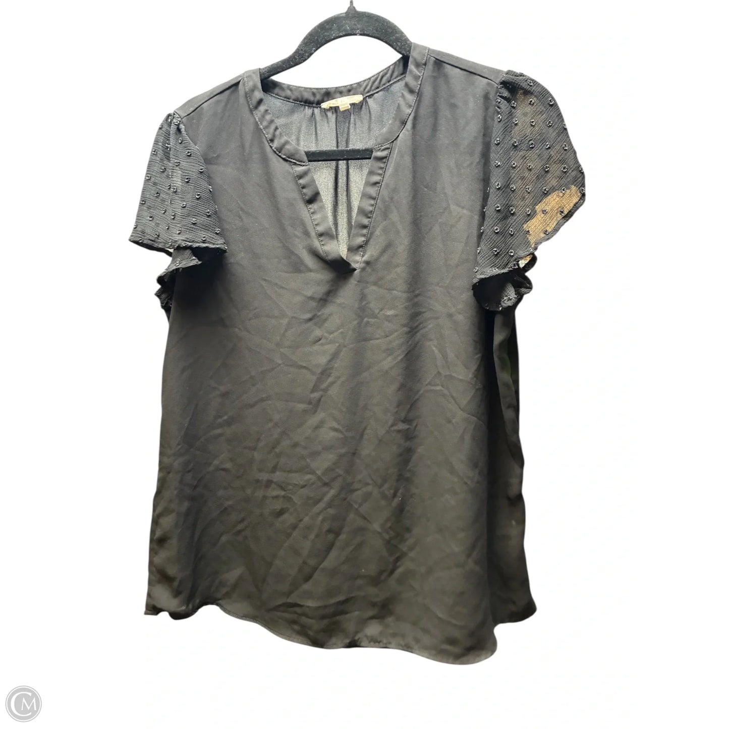 Blouse Short Sleeve By Maurices In Black, Size: M