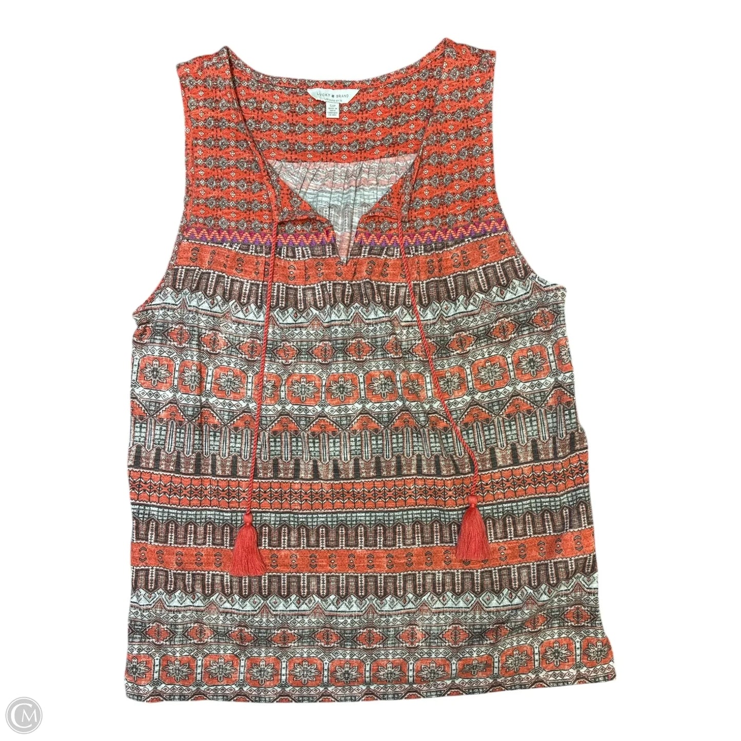 Blouse Sleeveless By Lucky Brand In Orange, Size: Sp