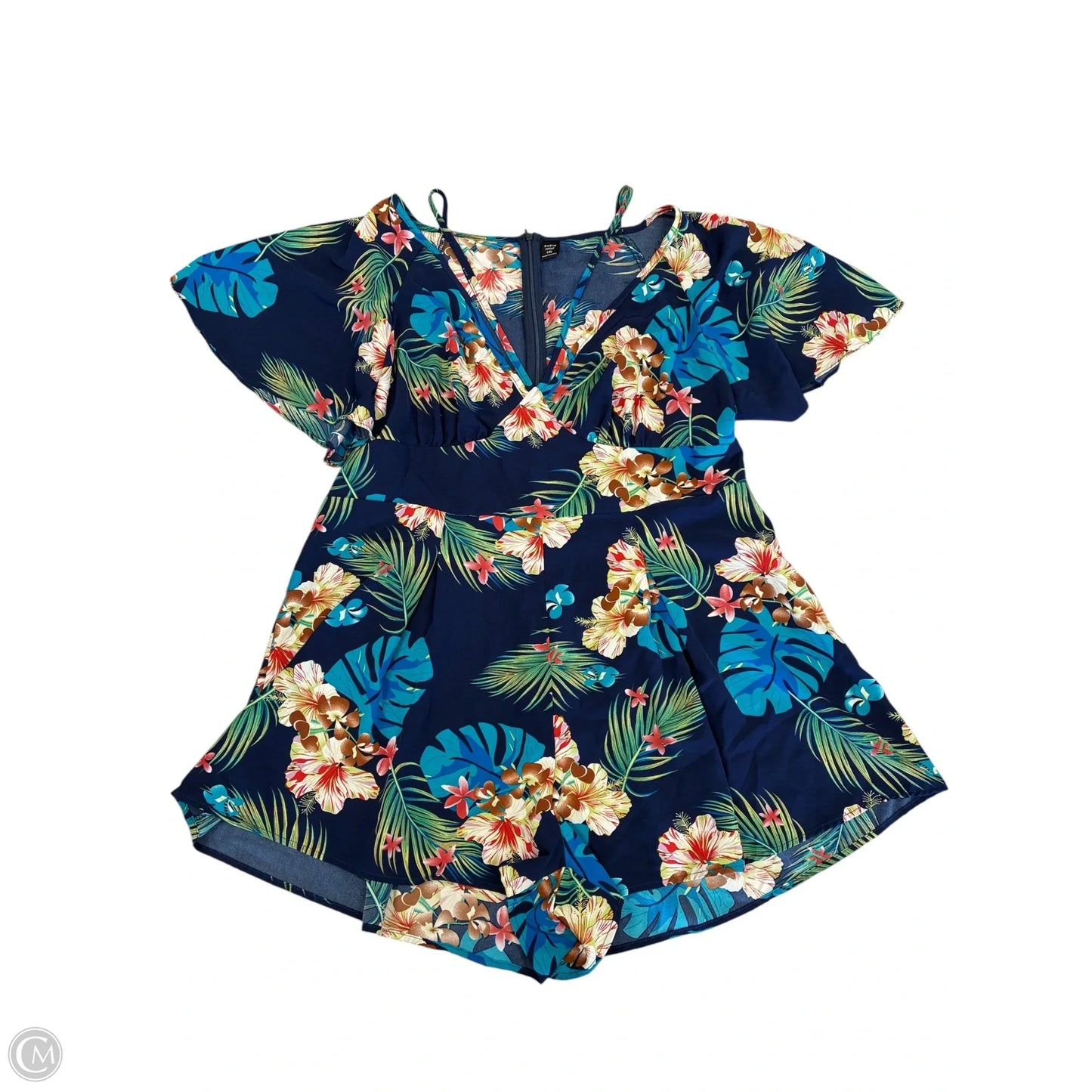 Romper By Shein In Floral Print, Size: 1x