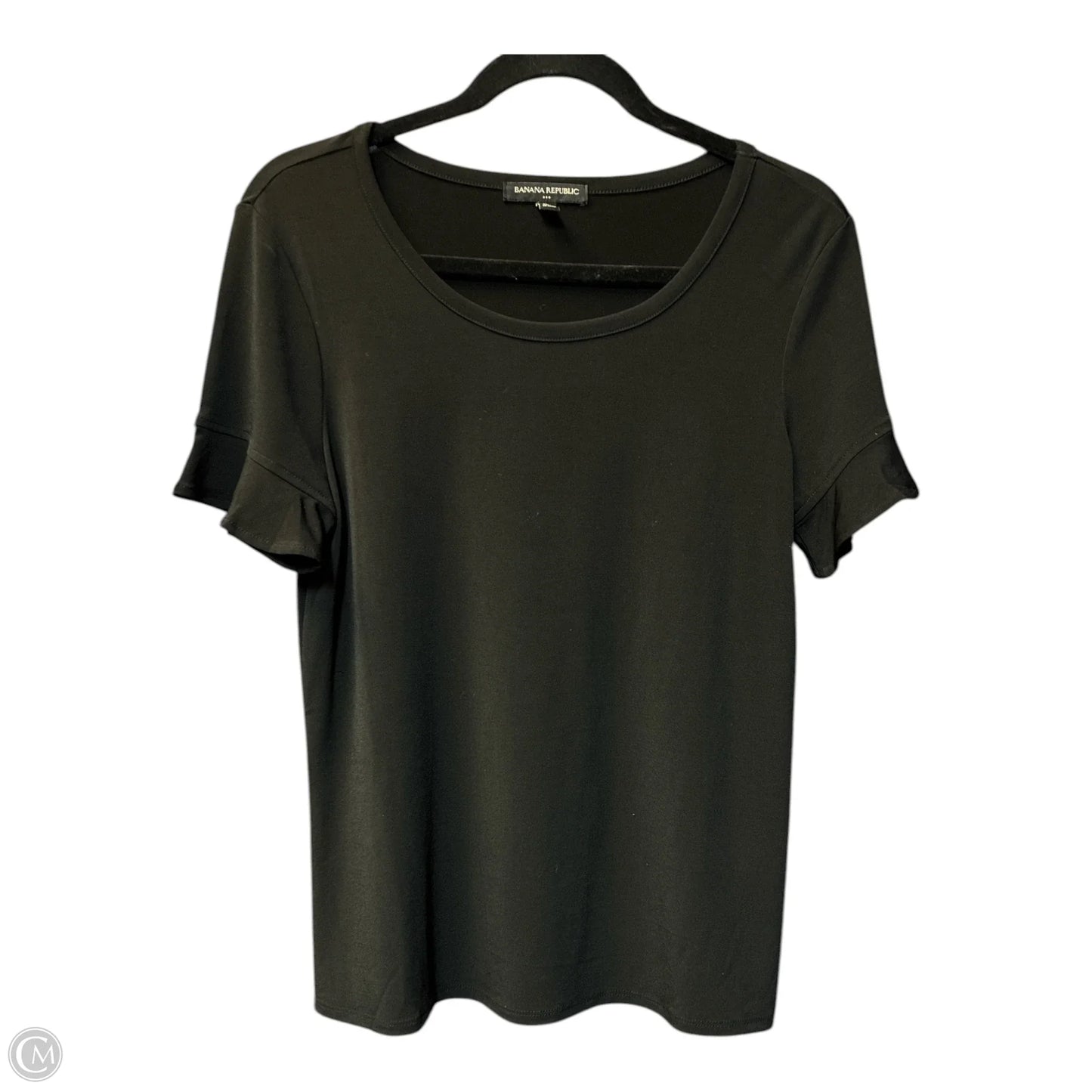 Top Short Sleeve By Banana Republic In Black, Size: S