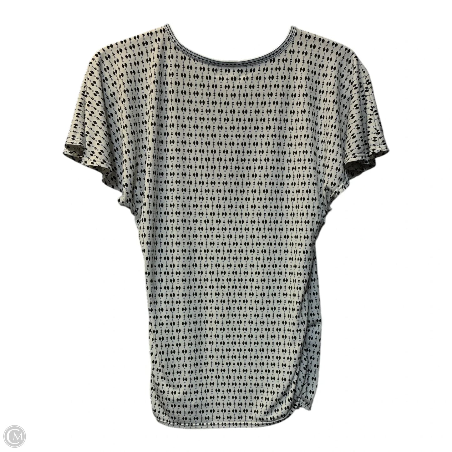 Blouse Short Sleeve By Max Studio In Black & Cream, Size: M