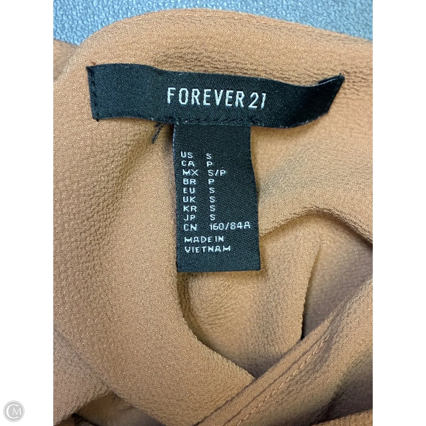 Blouse Sleeveless By Forever 21 In Brown, Size: S