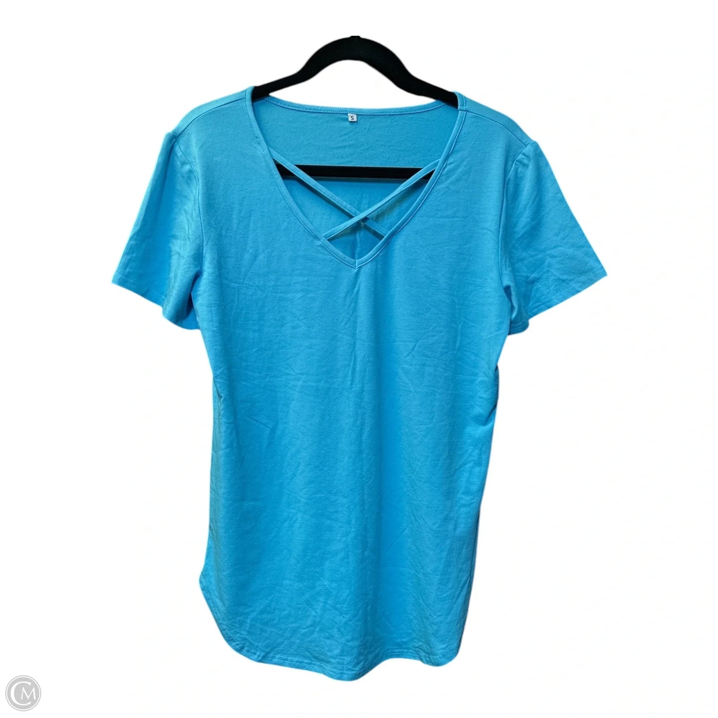 Top Short Sleeve By Cmf In Blue, Size: S