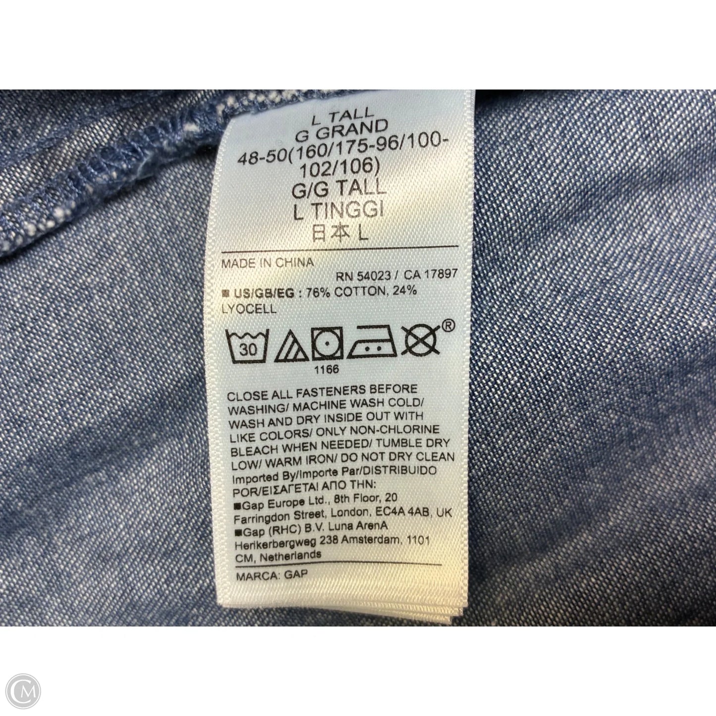 Dress Casual Short By Gap In Blue Denim, Size: L