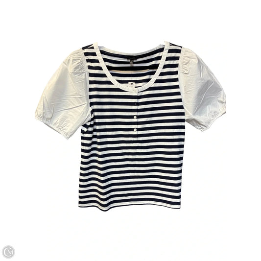 Top Short Sleeve By Talbots In Striped Pattern, Size: L