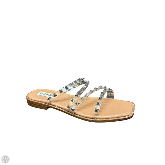 Sandals Flats By Steve Madden In Silver, Size: 9.5