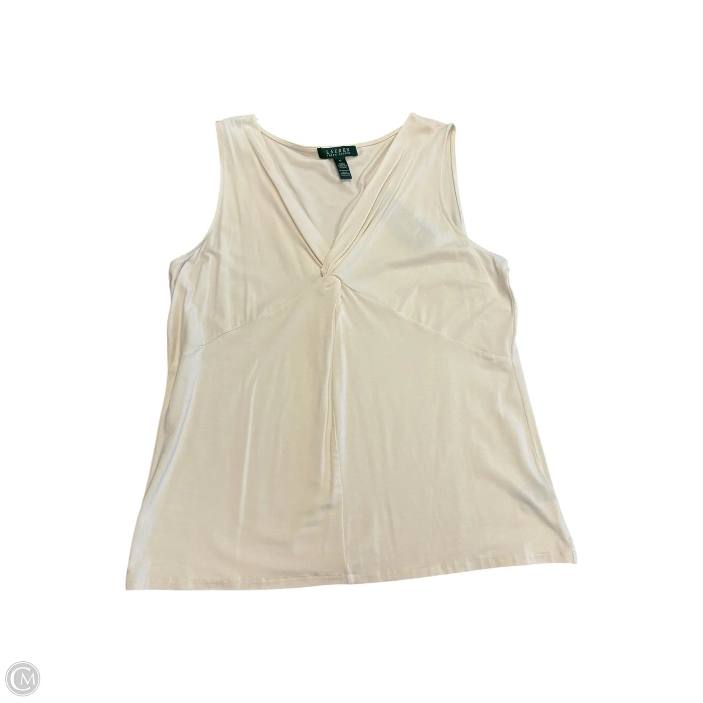 Blouse Sleeveless By Lauren By Ralph Lauren In Cream, Size: Xl