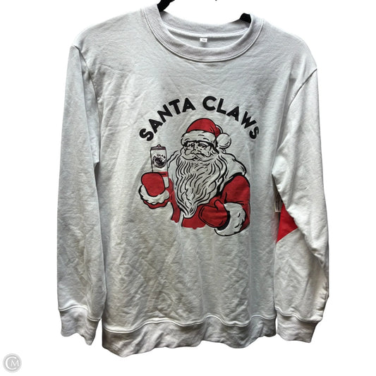 Sweatshirt Crewneck By Clothes Mentor In White, Size: M