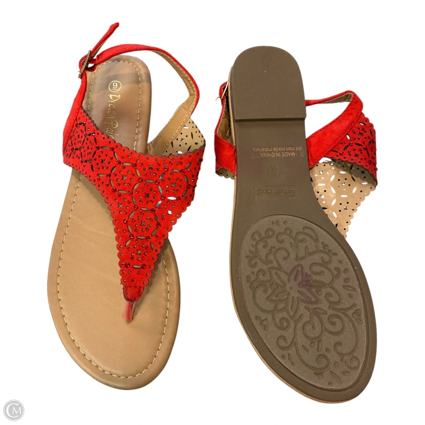Sandals Flats By Dream Pairs In Red, Size: 9