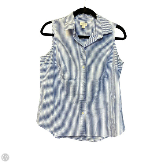 Top Sleeveless By J. Crew In Blue & White, Size: S