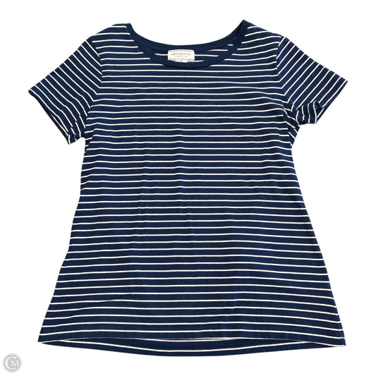 Top Short Sleeve Basic By Liz Claiborne In Blue & White, Size: M
