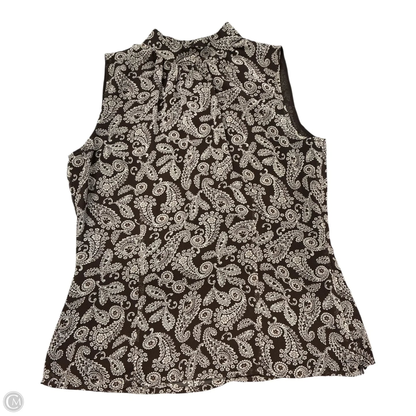 Blouse Sleeveless By Apt 9 In Brown & Cream, Size: M