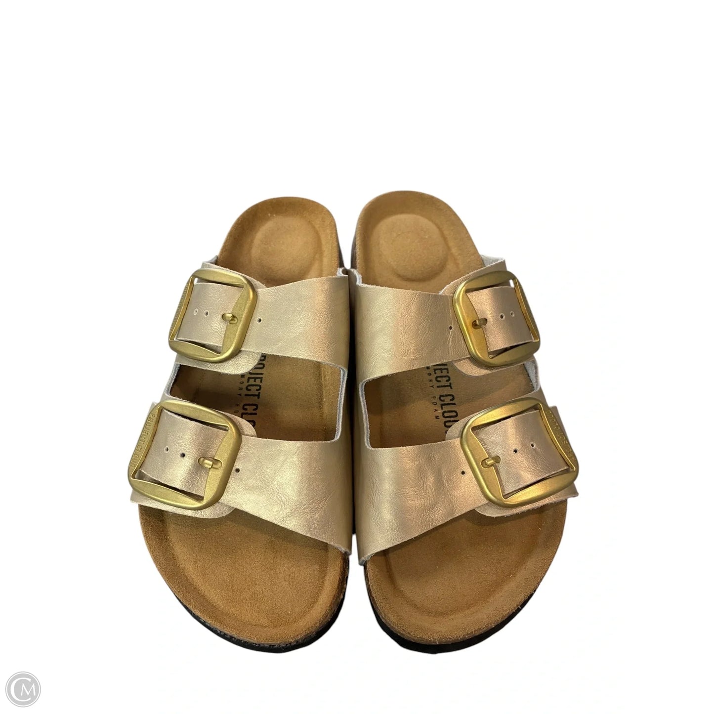 Sandals Flats By Clothes Mentor In Gold, Size: 7