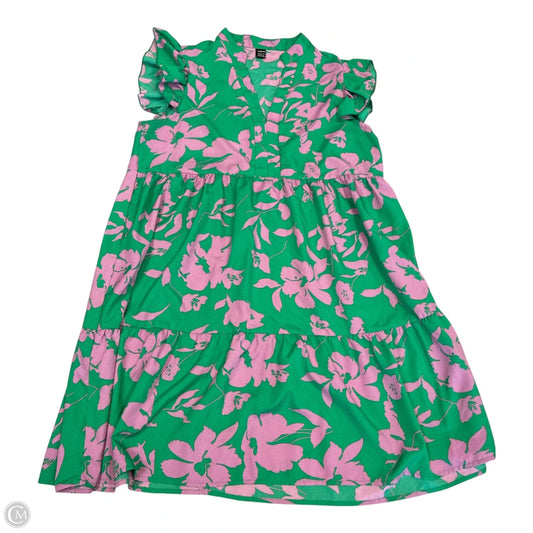 Dress Casual Short By Shein In Green & Pink, Size: L