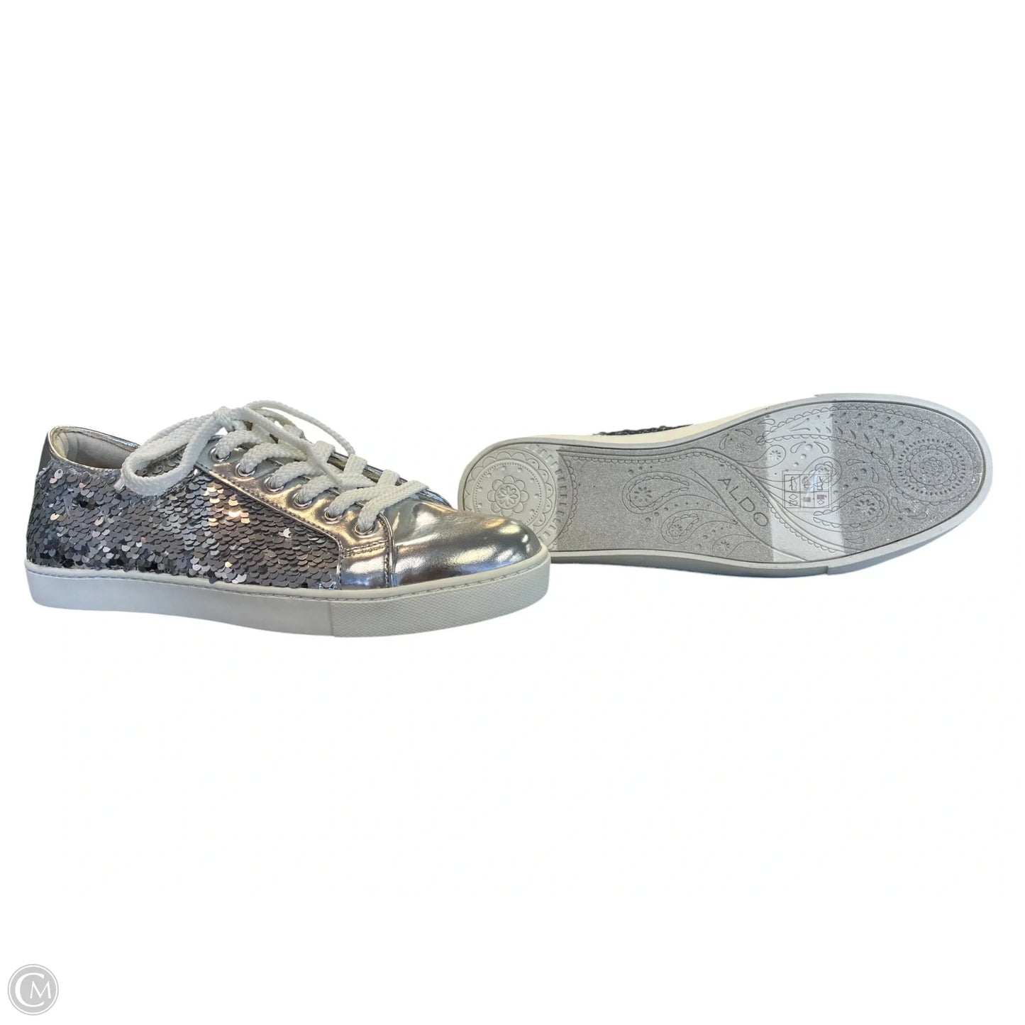 Shoes Sneakers By Aldo In Silver, Size: 8.5