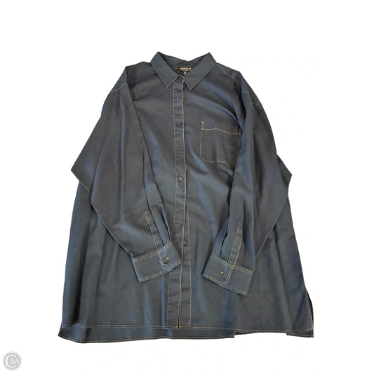 Top Long Sleeve Designer By Lafayette 148 In Navy, Size: 2x