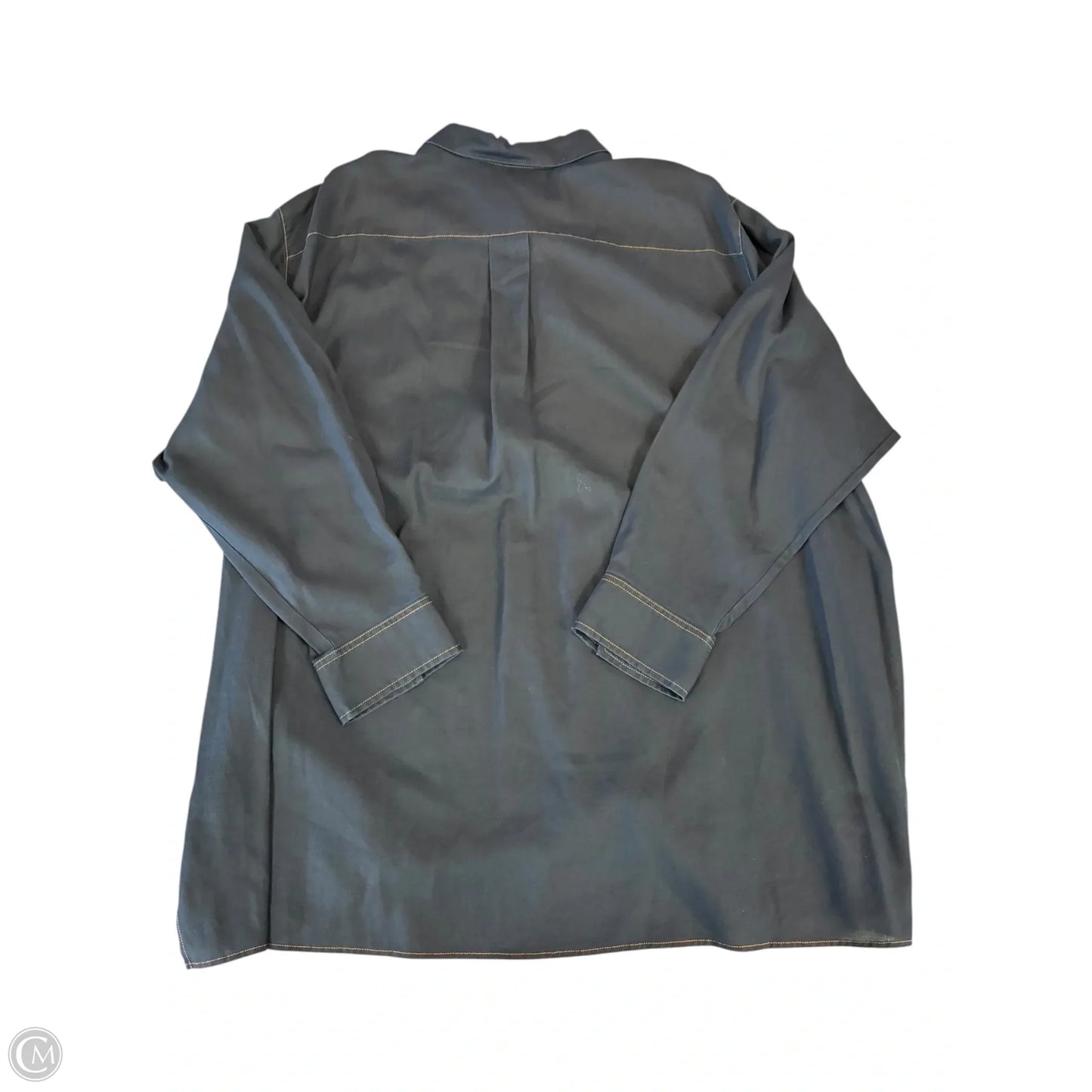 Top Long Sleeve Designer By Lafayette 148 In Navy, Size: 2x