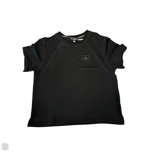Top Short Sleeve Designer By Karl Lagerfeld In Black, Size: S