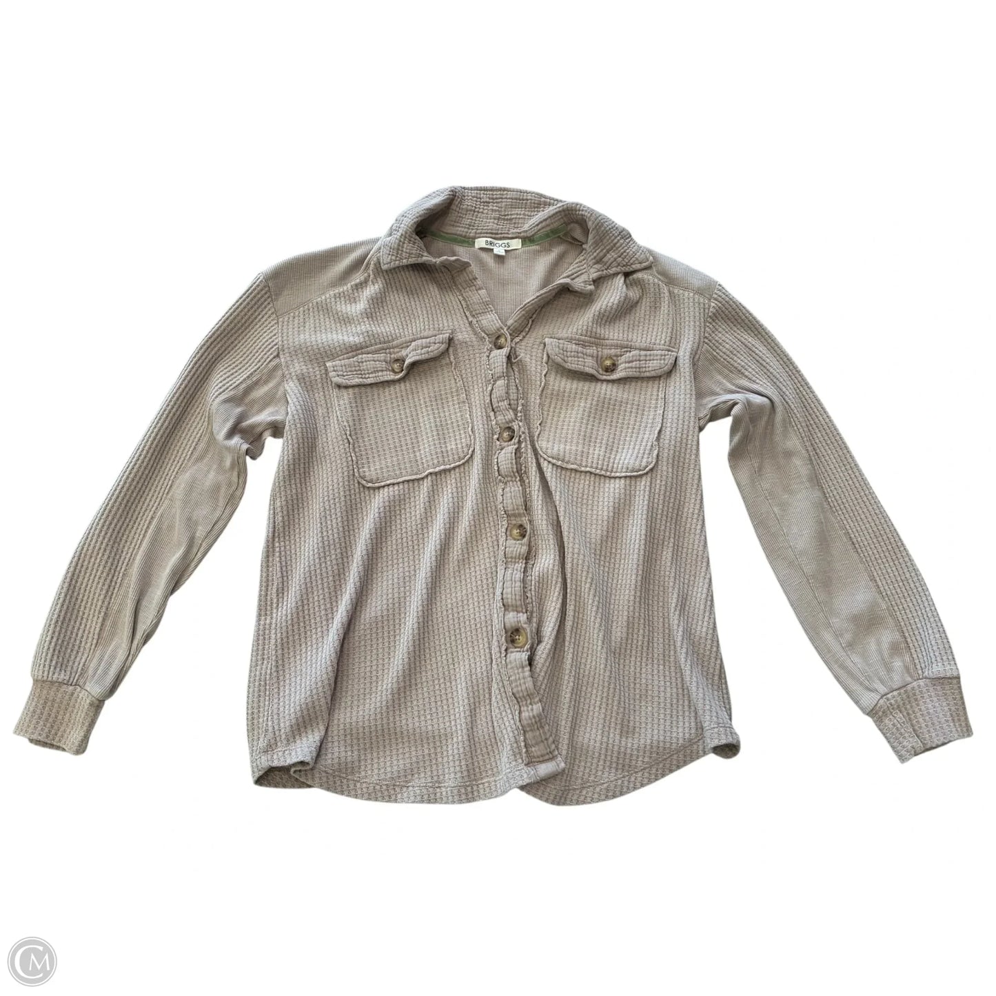 Top Long Sleeve By Briggs In Tan, Size: L
