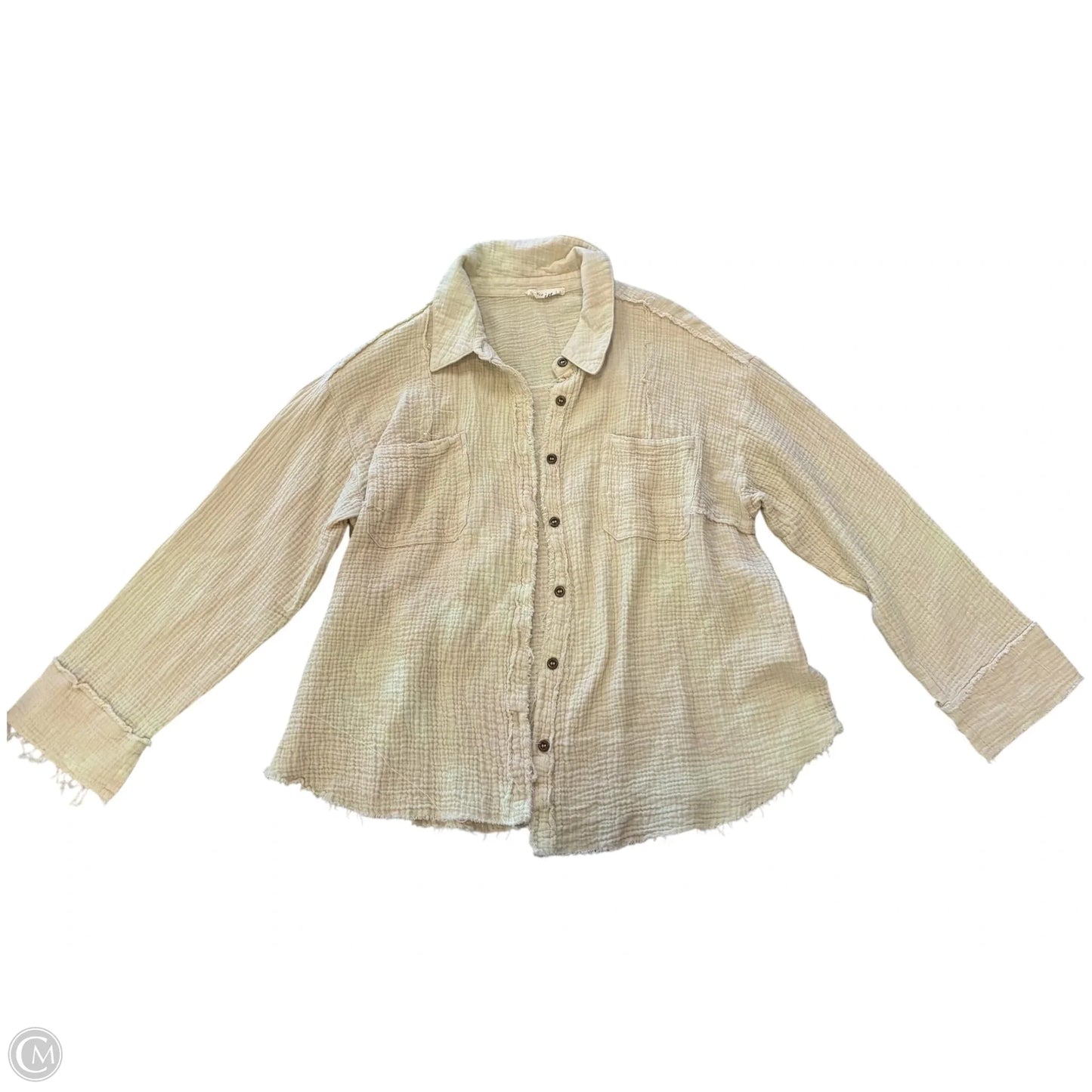 Top Long Sleeve By New In In Beige, Size: L