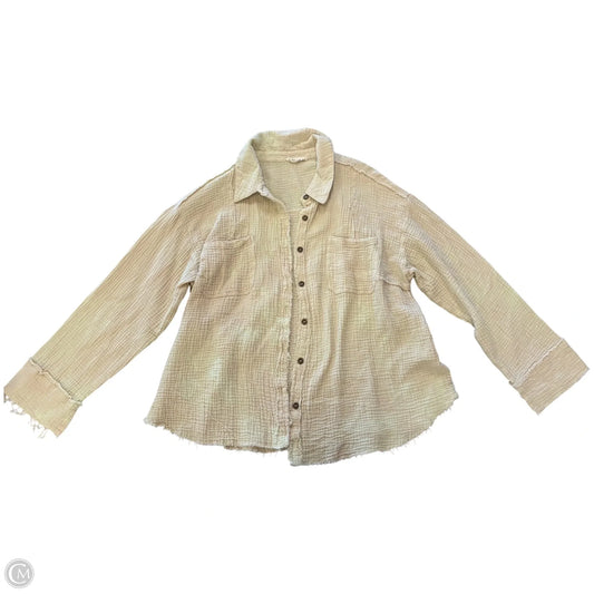 Top Long Sleeve By New In In Beige, Size: L