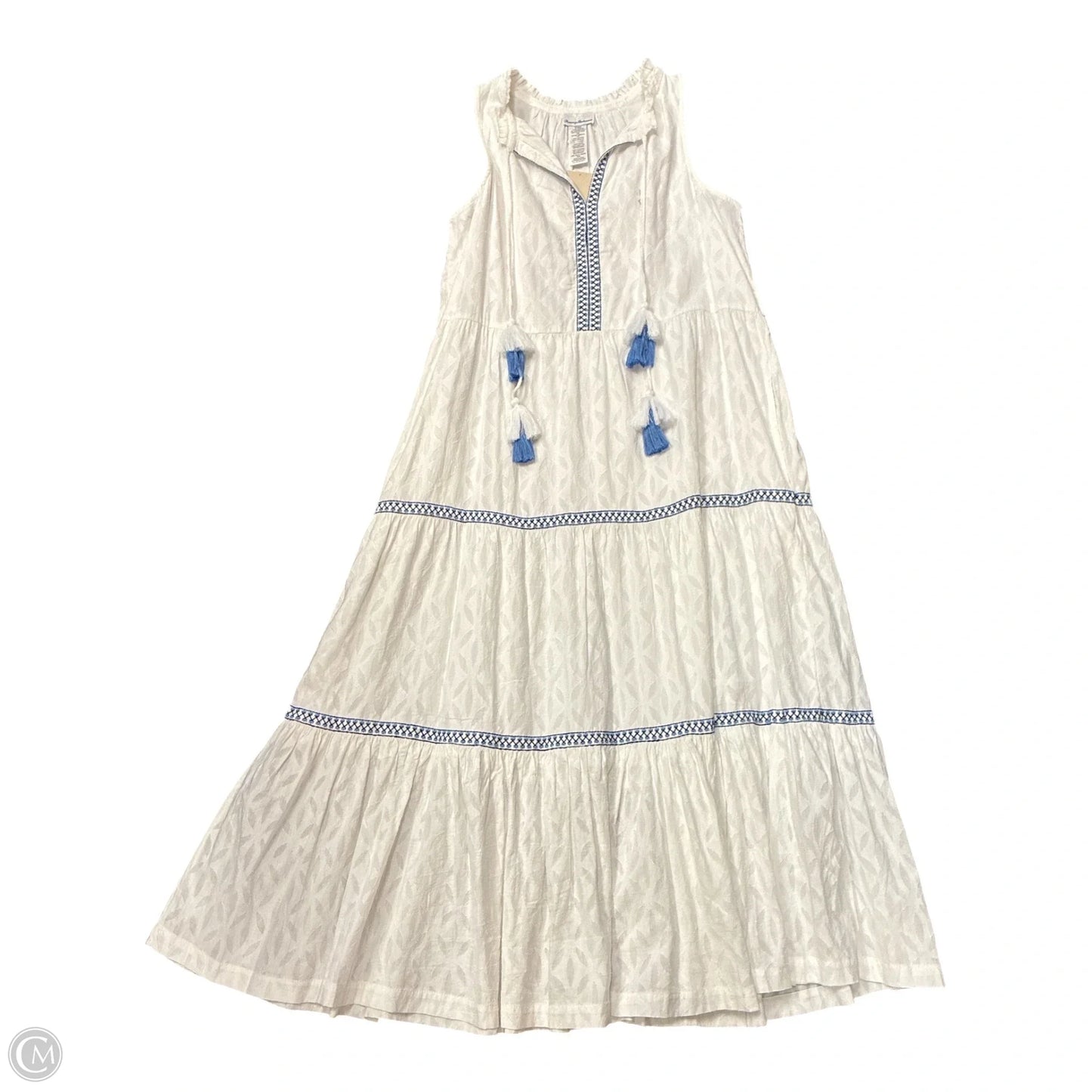 Dress Casual Maxi By Tommy Bahama In Blue & White, Size: M