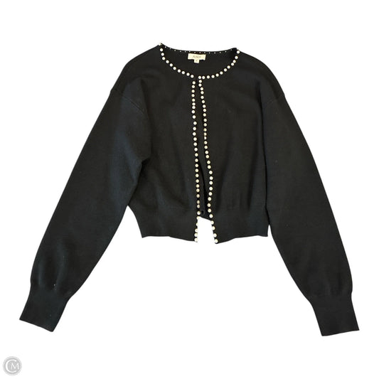 Sweater Cardigan By Clothes Mentor In Black & White, Size: M