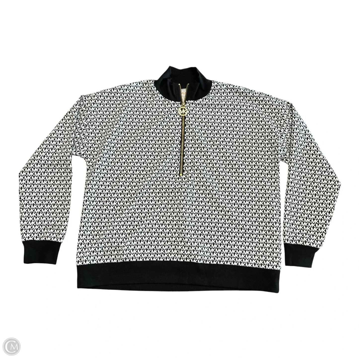 Sweatshirt Collar By Michael By Michael Kors In Black & White, Size: Xl