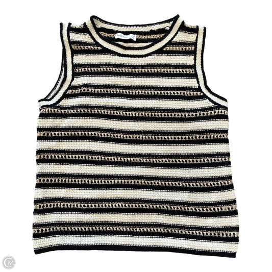 Top Sleeveless By Nine West In Tan & White, Size: M