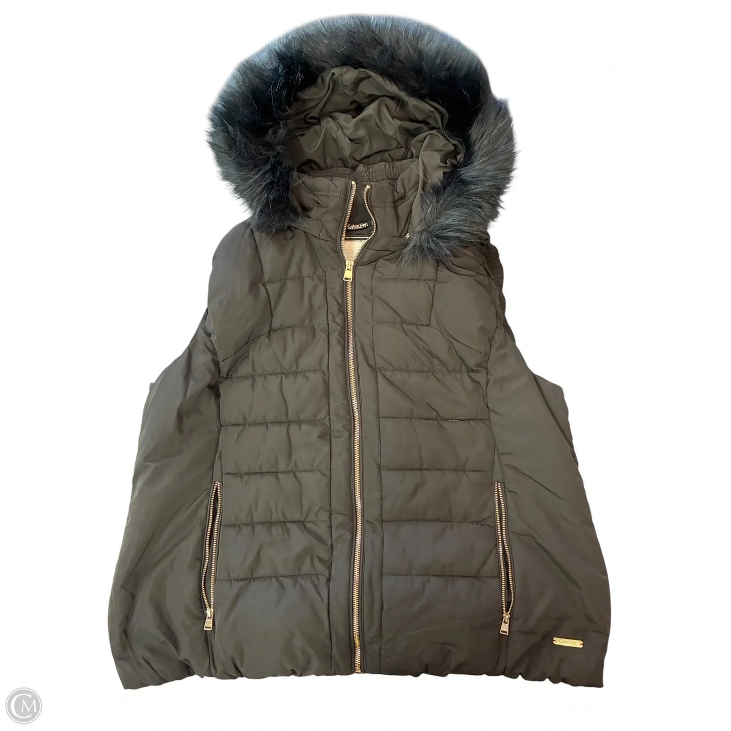 Vest Puffer & Quilted By Calvin Klein In Black, Size: 2x