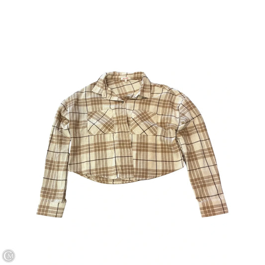 Top Long Sleeve By Cmf In Tan, Size: L