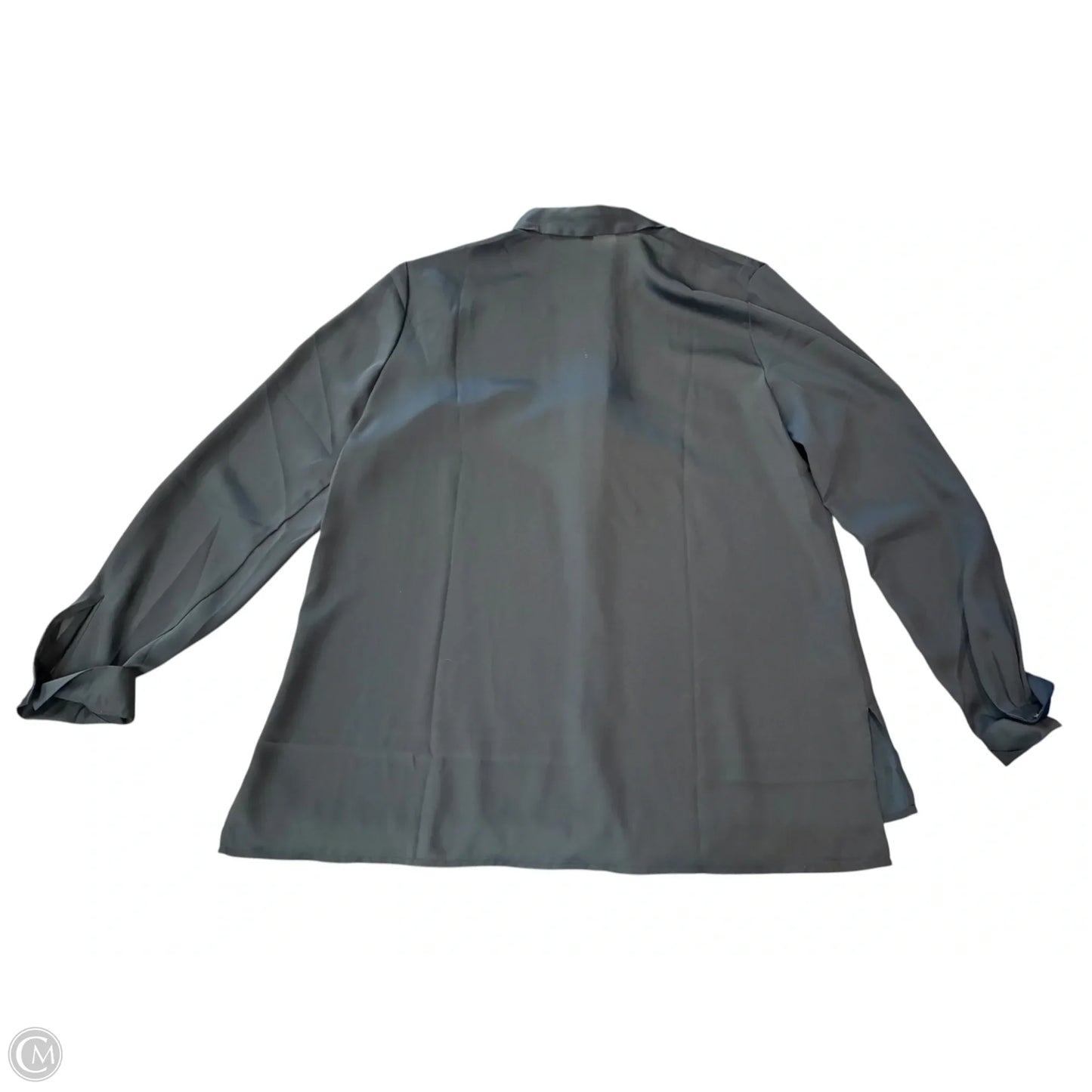 Blouse Long Sleeve By Ann Taylor In Navy, Size: L