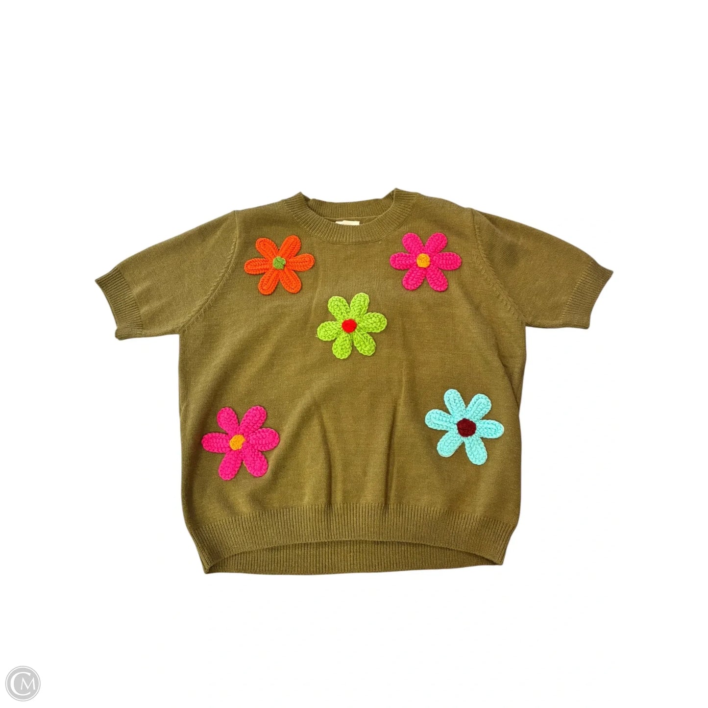 Sweater Short Sleeve By Bibi In Green, Size: L