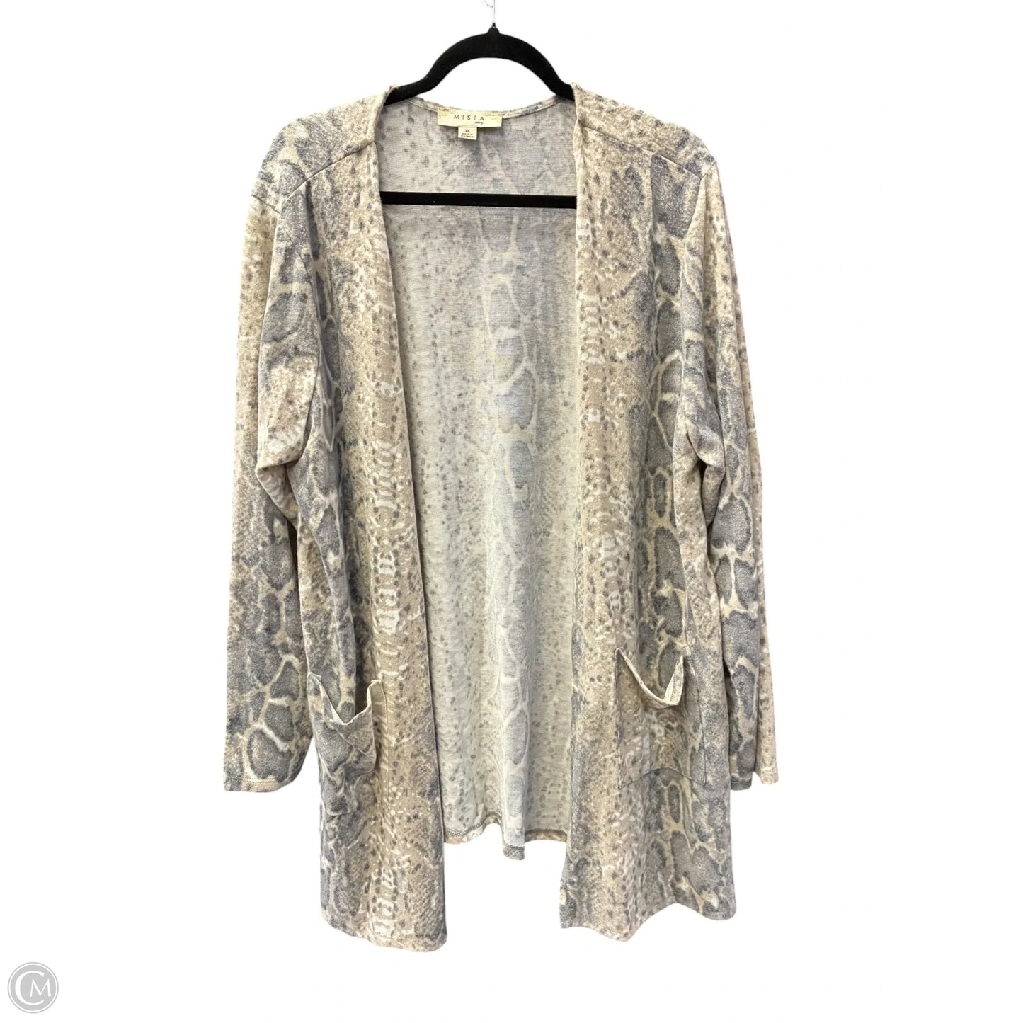 Sweater Cardigan By Misia In Snakeskin Print, Size: 3x