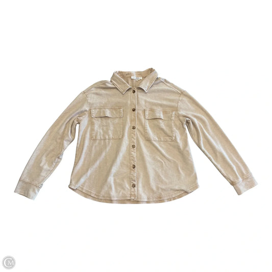 Top Long Sleeve By Jane And Delancey In Beige, Size: L