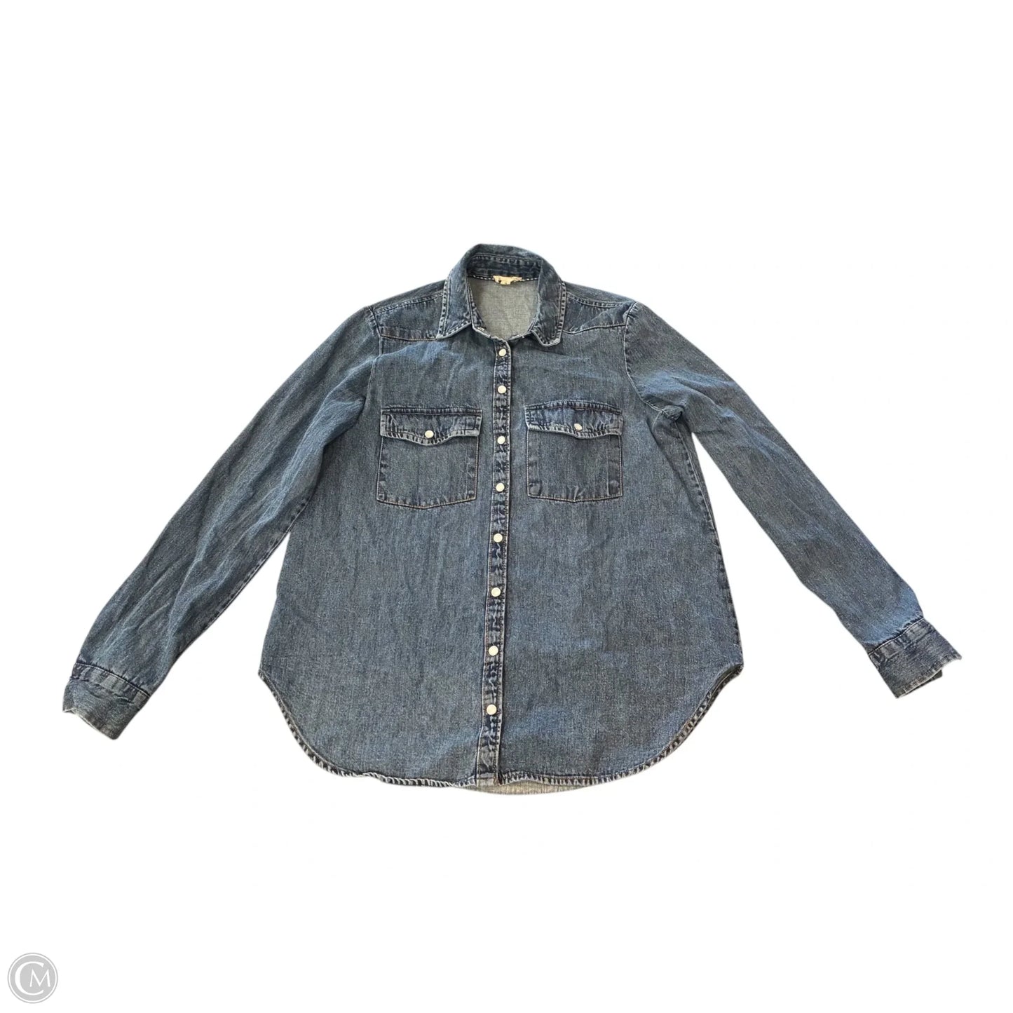 Top Long Sleeve By Pilcro In Blue Denim, Size: Xs