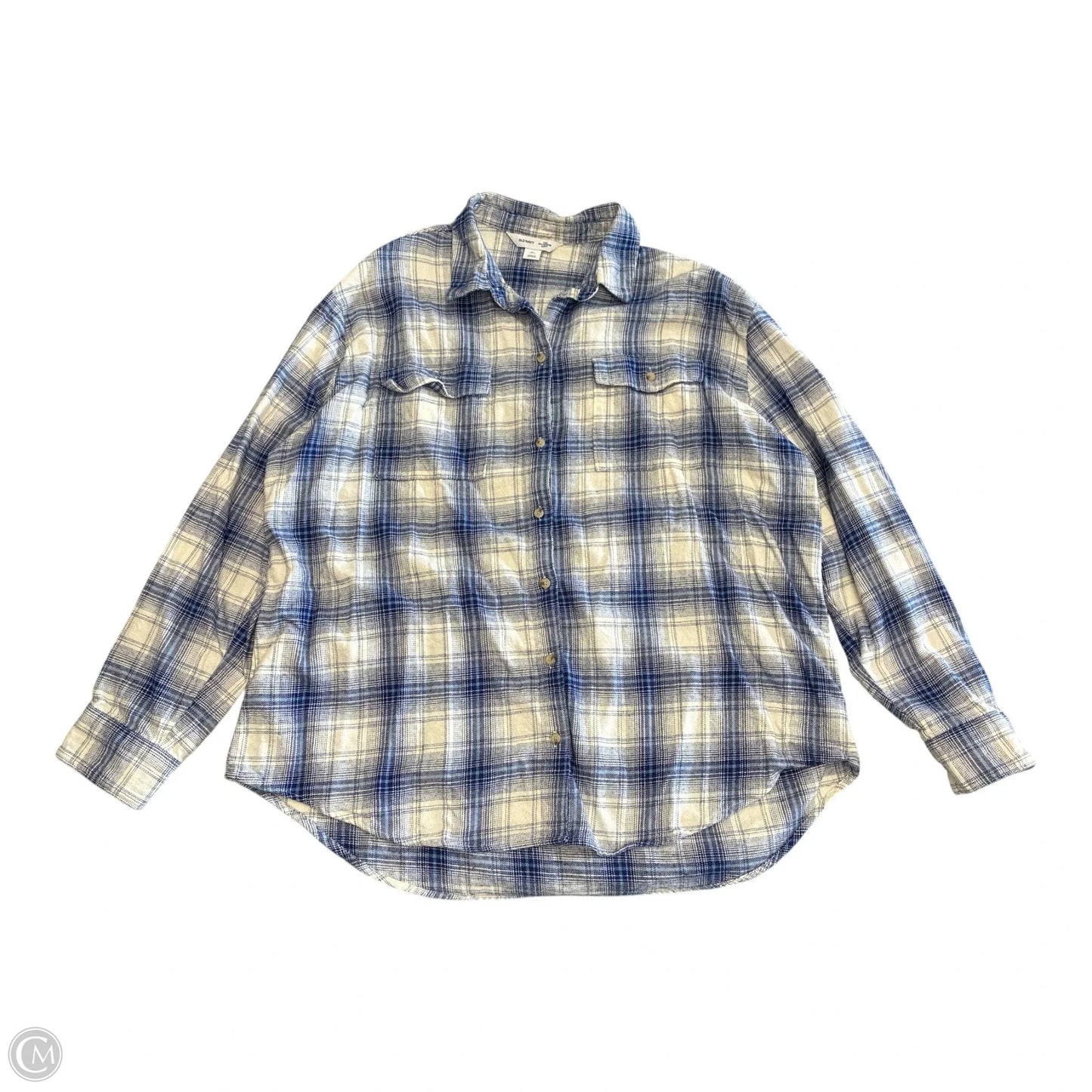 Top Long Sleeve By Old Navy In Blue & White, Size: Xl
