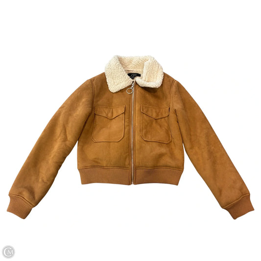 Jacket Faux Fur & Sherpa By Forever 21 In Cream & Tan, Size: S