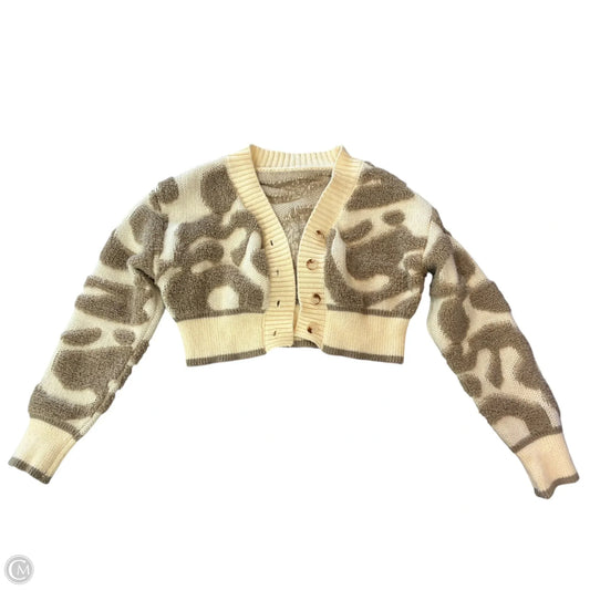 Sweater Cardigan By Cmf In Cream & Tan, Size: S
