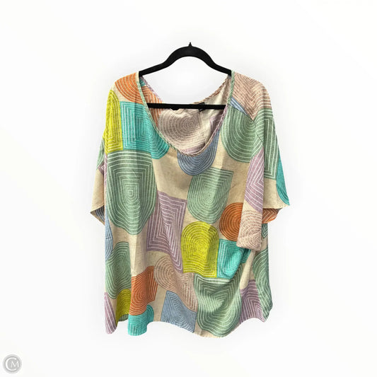 Blouse Short Sleeve By Cmf In Multi-colored, Size: 4x